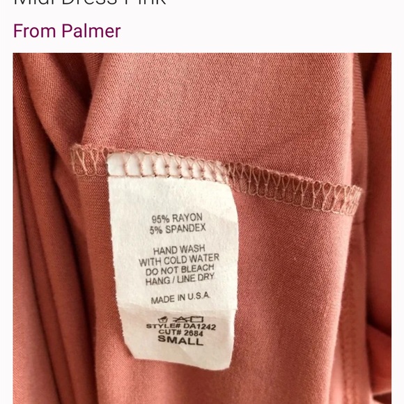 From Palmer Preppy Soft Stretchy Flowy Empire Waist Short Sleeve Midi Dress Pink - Picture 8 of 9